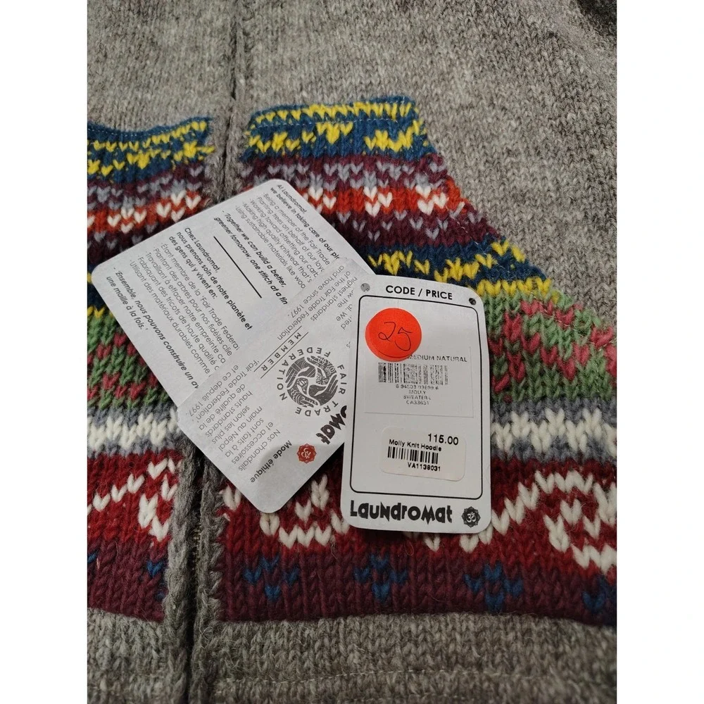 Laundromat Wool Sweater Hoodie Knit Women's Large L NWT $115